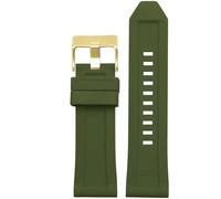 dongriuk Correa de silicona para reloj Diesel DZ4496, DZ4427, DZ4487, DZ4323, DZ4318 y DZ4305.(Green gold buckle,24mm)