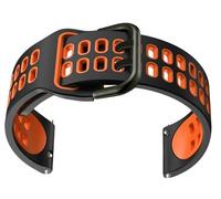dongriuk Correa de silicona para reloj TicWatch Pro 3 Ultra/LTE/2021 GPS S2 E2 GTX, correas de repuesto, pulsera de 20mm y 22mm(Black Orange,22 For Ticwatch GTX)