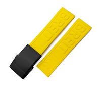 dongriuk Correa de silicona trenzada de repuesto para reloj Breitling Avenger Superocean Heritage, 22 mm y 24 mm(Yellow 2 black,24mm)