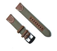 dongriuk Correas De Liberación De Cuero De Nailon Vintage Para Hombres Para Seiko Para Correa De Reloj Omega Con Hebilla(Army Green,22mm)
