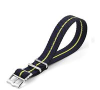 dongriuk Correas de nailon para relojes Omega SEAMASTER 300 PLANET OCEAN 007 AT150 DE VILLE para relojes Speedmaster(Dark blue X yellow,22mm)