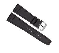 dongriuk Correas De Reloj De Lona De Nailon Para IWC Pilot Portugués Portofino, Pulseras Verdes, Azules, Grises Y Negras, Correas De Reloj De 20mm(Black-Silvery,21mm)