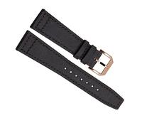 dongriuk Correas De Reloj De Lona De Nailon Para IWC Pilot Portugués Portofino, Pulseras Verdes, Azules, Grises Y Negras, Correas De Reloj De 20mm(Black-Rose Gold,21mm)