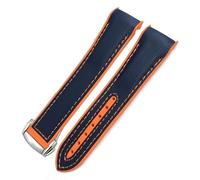 dongriuk New Nylon Rubber Watchband Fit For Omega Seamaster 300 AT150 Speedmaster Silicone Watch Strap(Silver white,20mm)