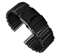 dongriuk Para Iwc Correa De Reloj De Metal 316L Pulsera De Malla Milán De Acero Inoxidable Para Correa De Muñeca Omage(Black,22mm)