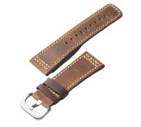 dongriuk Pulsera de cuero de vaca vintage hecha a mano con ancho de cabeza y capas para reloj estilo retro Seven Friday(Silver buckle)