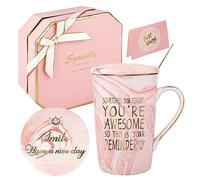 DONGSHANGIFT Sometimes You Forget You're Awesome - Taza de regalo de agradecimiento,regalos inspiradores y reflexivos de despedida para mujeres,mejores amigos,colegas,juego de caja de regalo de