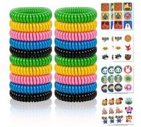 DONGTATA Juego de 20 pulseras repelentes de mosquitos con 60 tiritas antimosquitos sin DEet, pulseras repelentes de insectos para camping, viajes al aire libre, adecuadas para niños y adultos