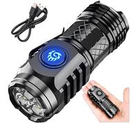 DONGTATA Linterna de monstruo de tres ojos, mini linterna portátil, cinco modos, linterna de mano súper brillante, linternas recargables, luz de flash de alto lúmenes, linterna de bolsillo impermeable