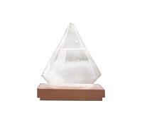 Dongzhi Storm Glass - Predictor meteorológico de cristal - Estación meteorológica de cristal para predicción del clima - Barómetro decorativo en forma de diamante con base de madera para cumpleaños