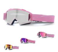 DONGZQAN Gafas Esqui Mujer, Color Rosa Gafas Snow, Gafas de Esqui, Gafas Ski Mujer, Gafa Ventisca, Gafas de Protección Uv Antivaho Rellenas de Espuma para Deportes Al Aire Libre (C)