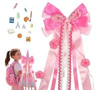 DONGZQAN Lazo para bolsas de azúcar, 60 x 20 cm, lazo para bolsas de azúcar, decoración para niñas, color morado claro, juego de manualidades, lazo (rosa)