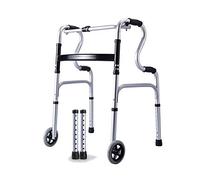 DONHEK Andador plegable de altura ajustable para ancianos, marco de pasamanos de aleación de aluminio, andador médico portátil con muleta ajustable en altura (A) () Star of Light