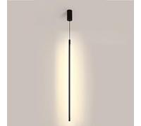 DONHEK Lámpara Colgante Lineal Negra, lámpara Colgante de Tubo Largo, lámpara Colgante de Noche para Dormitorio, lámpara de línea Minimalista, Luces de Techo para Sala de Estar, Oficina, cafetería,