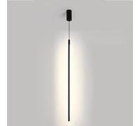 DONHEK Lámpara colgante lineal negra, lámpara colgante de tubo largo, lámpara colgante de noche para dormitorio, lámpara de línea minimalista, luces de techo para sala de estar, oficina, cafetería,