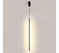 DONHEK Lámpara Colgante Lineal Negra, lámpara Colgante de Tubo Largo, lámpara Colgante de Noche para Dormitorio, lámpara de línea Minimalista, Luces de Techo para Sala de Estar, Oficina, cafetería,