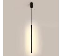 DONHEK Lámpara colgante lineal negra, lámpara colgante de tubo largo, lámpara colgante de noche para dormitorio, lámpara de línea minimalista, luces de techo para sala de estar, oficina, cafetería,