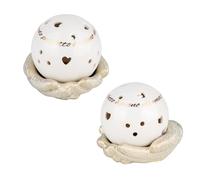 Doni Bomboniere 1 lámpara LED con forma de aniversario, esfera perforada surtida en dos modelos con frase «Il mondo è pieno Felicità e Emotion», ideal para regalo