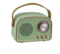 Doni Bomboniere 1 unids Speaker Bluetooth Retro Portátil Altavoz Inalámbrico Vintage Bluetooth 5.0 Estéreo TWS USB TF Card AUX Mini Caja de Audio para Casa Viajes Fiesta Regalo (Verde y Cobre)