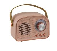 Doni Bomboniere 1 unids Speaker Bluetooth Retro Portátil Altavoz Inalámbrico Vintage Bluetooth 5.0 Estéreo TWS USB TF Card AUX Mini Caja de Audio para Casa Viajes Fiesta Regalo (Rosa y Cobre)