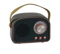 Doni Bomboniere 1 unids Speaker Bluetooth Retro Portátil Altavoz Inalámbrico Vintage Bluetooth 5.0 Estéreo TWS USB TF Card AUX Mini Caja de Audio para Casa Viajes Fiesta Regalo (Negro y Cobre)