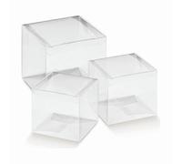 Doni Bomboniere 10 cajas para bomboneras de PVC plegables automáticas, grandes y pequeñas, para manualidades, ocasiones bodas, bautizos, comuniones, confirmaciones, color marfil, 6 x 6 x 6 cm