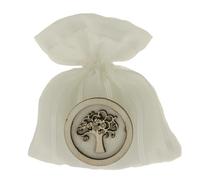Doni Bomboniere 12 bolsitas con aplicación redonda para comunión, confirmación, boda, aniversario, árbol de la vida, ideas de regalo completas originales económicas