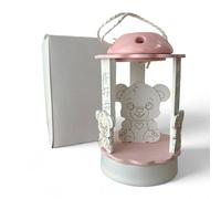 Doni Bomboniere Bautizo 1 unidad de música con lámpara LED primer cumpleaños en el centro un osito. La base superior donde se asigna el módulo tiene dulces sueños y apoyada por 3 barras de notas