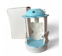 Doni Bomboniere Bautizo 1 unidad de música con lámpara LED primer cumpleaños en el centro un perrito La base superior donde se asigna el módulo tiene dulces sueños y apoyada por 3 barras de notas