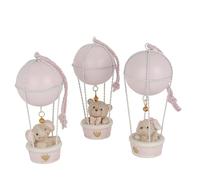 Doni Bomboniere Bautizo 6 unidades globo aerostático con colgador assotito niña niña original padrino madrina completo barato simpáticos animales y sonajero central ideas regalo