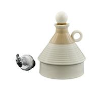 Doni Bomboniere Boda - Aceitera Trullo de Apulia con tapón de corcho y tapón dosificador, doble color crema y marfil, idea de regalo, útiles para comunión, confirmación