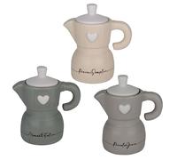 Doni Bomboniere Boda - Azucarero de moka de cerámica italiana en 3 variantes diferentes con corazón y frases de alegría, ideas útiles, novios, boda, original