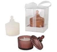 Doni Bomboniere Comunión 1 unidad Vela On Cristal Rigato con Confirmación Boda Aniversario Tapa Surtida en Tres Colores Ideas Regalo Completas Originales Baratas