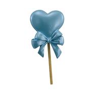 Doni Bomboniere Juego de 12 imanes con forma de corazón para bautizo, baby shower, comunión, con un lazo, ambos celestes sobre un palo de madera, completala bolsa porta peladillas ideas