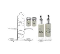 Doni Bomboniere Juego de mesa para boda, con aceite, vinagre, sal y pimienta, en la botella del presente con la inscripción «Vai Liso Come L'Olio anche il miglior Vino può diventare are Vinagre Idee