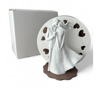 Doni Bomboniere Promesa 1 unidad lámpara LED redonda con novios boda aniversario elegantes detrás de los círculos perforados corazones de donde sale luz ideas regalo completas originales