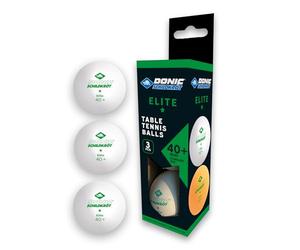 Donic-Schildkröt Elite 1 Estrella | Set 3 Pelotas Poly 40+ | Nivel Recreativo/Entrenamiento | Ø 40 mm - Blanco