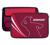 Donic-Schildkröt 818541 Funda Tenis de Mesa Legends Plus, + para hasta Dos Raquetas, + Compartimento Adicional para Pelotas, Unisex-Youth, Red, Up to Two Rackets