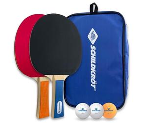 Donic-Schildkröt Hobby | Set de Tenis de Mesa para 2 Jugadores | 2 Raquetas con Goma Lisa y Esponja de 1,5 mm | 3 Pelotas de 40 mm | Mango Cóncavo | Bolsa de Transporte Incluida