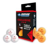 Donic-Schildkröt Pelota de Tenis de Mesa Avantgarde 3 Estrellas, Calidad Poly 40+, 6 Piezas en un Blister, 3x Blanco / 3x Naranja, 608533