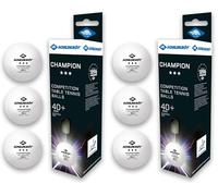 Donic-Schildkröt Pelotas de Tenis de Mesa Champion 3 Estrellas ITTF, para Competición, Calidad Poly 40+, 3 Piezas en Caja, Blanco, 608540