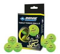 Donic-Schildkröt Pelotas de Tenis de Mesa Glow in The Dark, 6 Pelotas Fluorescentes de Color Verde Claro, Calidad Poly 40+, para Jogar en la Oscuridad, 608507