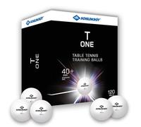 Donic-Schildkröt T-One 608522 - Pelota de Tenis de Mesa (poliéster 40+, 120 Unidades, en Caja Grande), Color Blanco