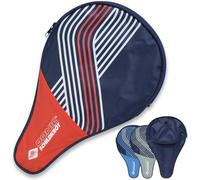 Donic-Schildkröt Trend Cover Funda para Raqueta de Tenis de Mesa, Compartimiento para 3 Pelotas, Diseño Moderno, Rojo/Verde/Azul, 818507