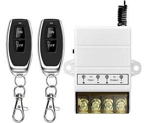 DONJON Interruptor Remoto inalámbrico con 328 pies de Largo Alcance DC 12V-72V para alarmas antirrobo,Puertas Lind del Rodillo de Seguridad, barreras para Puertas,ciclos de Motor