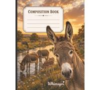 Donkey Composition Book: Lined Journal Featuring a Peaceful Farm Scene with a Gentle Herd of Donkeys by the River