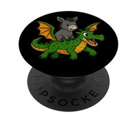 Donkey Dragon Riding Zoo Day Animal Lover Niños Niñas Niños PopSockets PopGrip Adhesivo