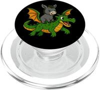 Donkey Dragon Riding Zoo Day Animal Lover Niños Niñas Niños PopSockets PopGrip para MagSafe