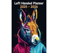 Donkey Left Handed Planner: 2 Year Weekly Sunday to Saturday Calendar | Gift For People Who Love Equine Animals, Mule Lovers | For Back To School, Office, Work | 6 x 9 Inches | v1