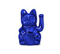 DONKEY Lucky Cat Cosmic Edition Earth Shiny Blue | Gato Angular, Maneki Neko, 15 cm, en Caja de Regalo